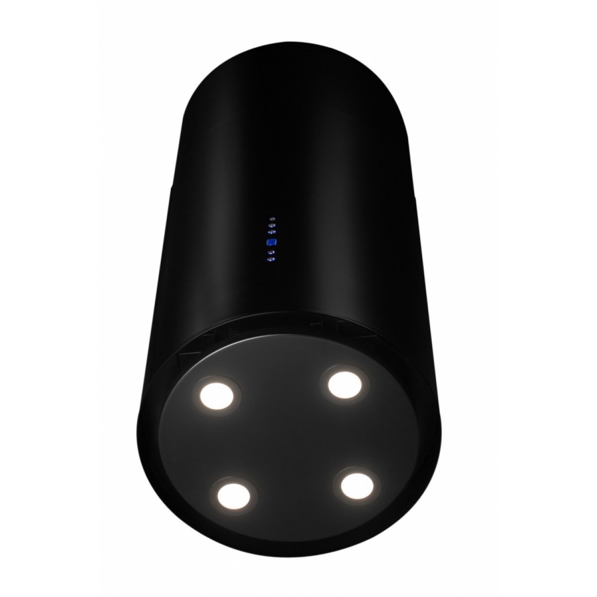 Design frihängande cylinderformad köksfläkt Explorer Lyx |svart matt