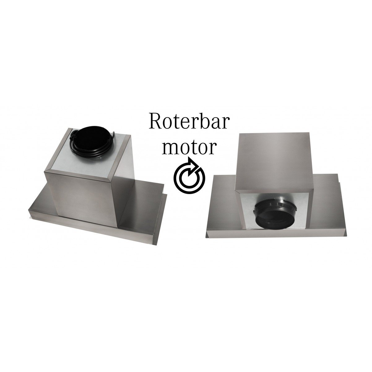 Inbyggnadsfläkt Enzo  rostfritt +vit glas  60cm/90cm