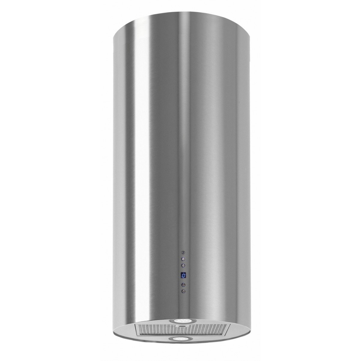 Design frihängande cylinderformad köksfläkt Explorer rostfri - explorer ...