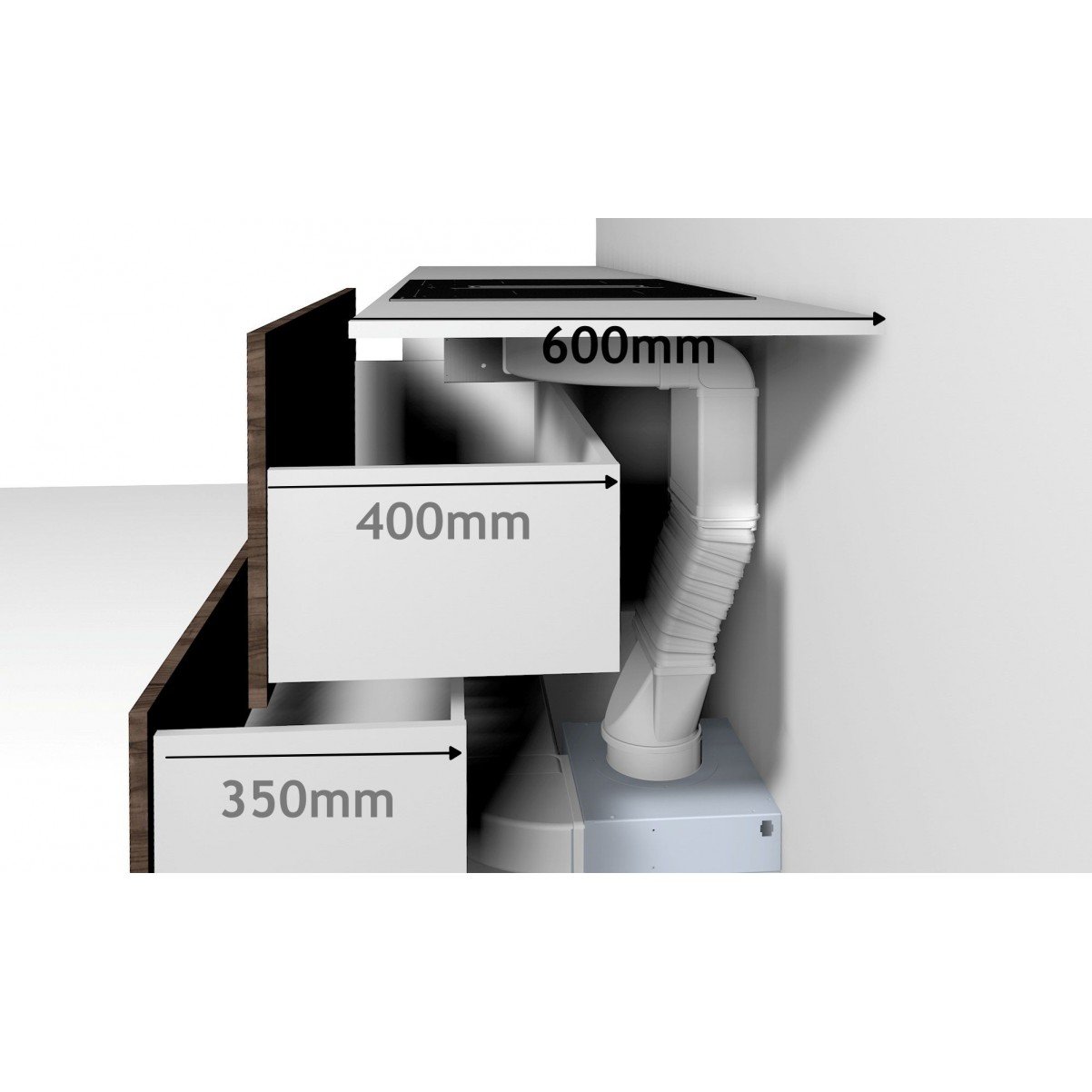 Premium line spishäll 80cm med inbyggd köksfläkt OMEGA Ω