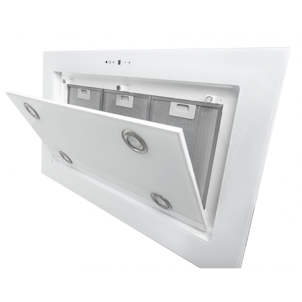 Tak-integrerad köksfläkt LYXOR  vit glas 96cm/120cm
