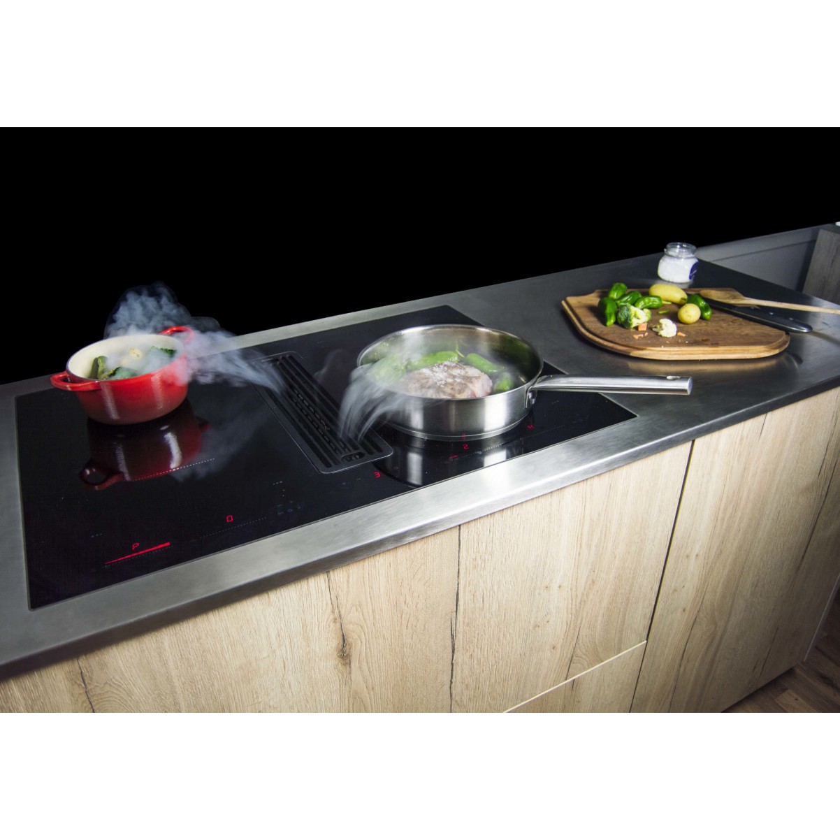 Premium line spishäll 80cm med inbyggd köksfläkt OMEGA Ω