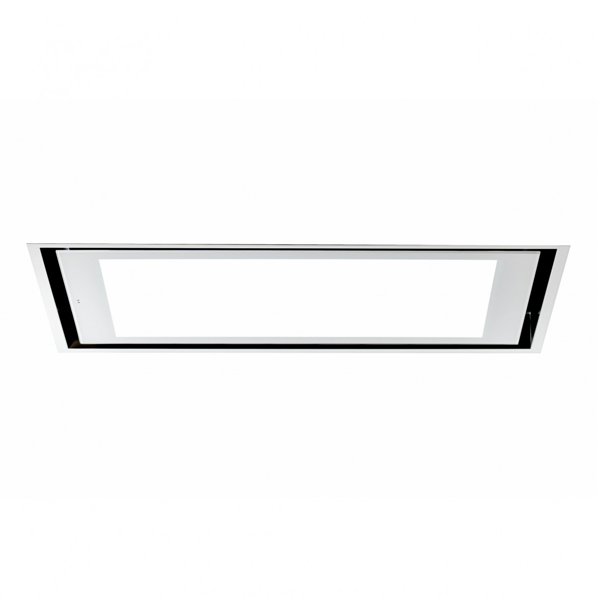 Design line tak integrerad köksfläkt Swedluxury SPIRIT  vit+vitt härdat glas |Led Plafond