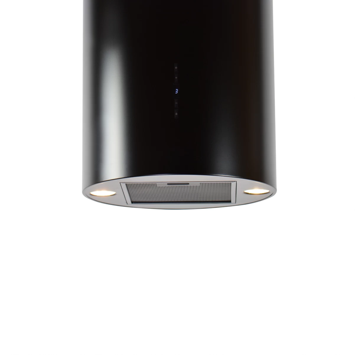 Frihängande cylinderformad köksfläkt |Explorer Z|svart matt|Design line