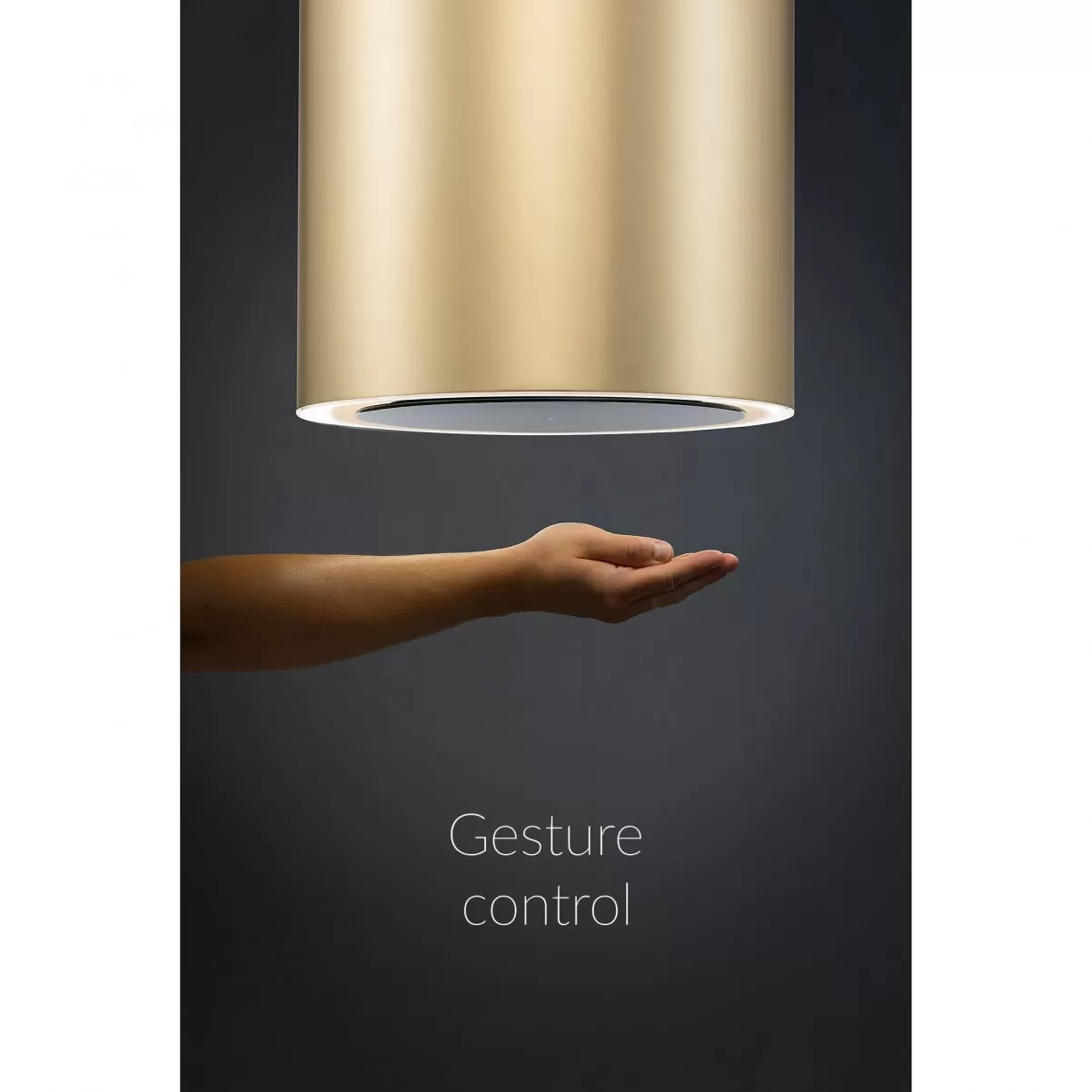 Premium line frihängande köksfläkt Monarc guld-mässing/steel guld