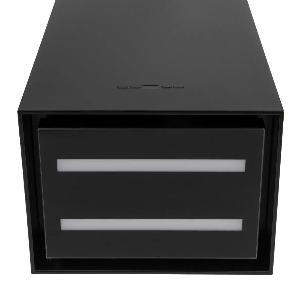 Design frihängande rektangulär köksfläkt Tornet |svart matt