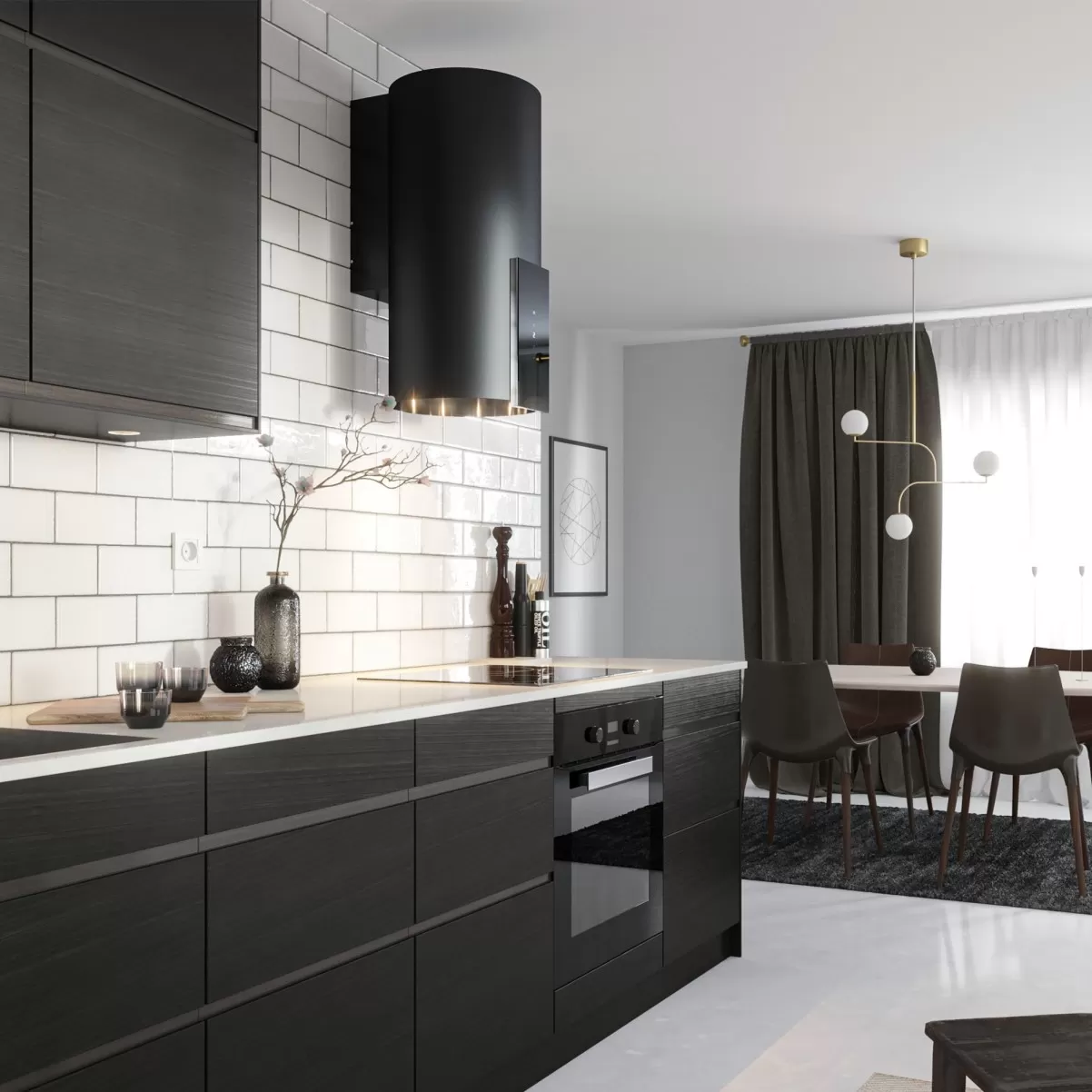 Premium line vägghängd cylinder köksfläkt VOGUE