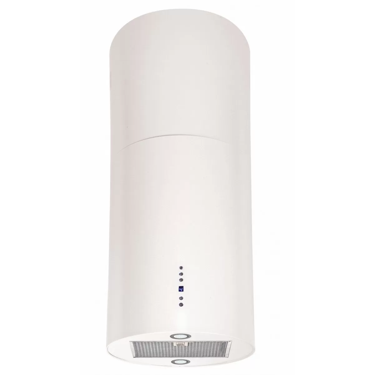 Design frihängande cylinderformad köksfläkt Explorer vit (blank eller matt)