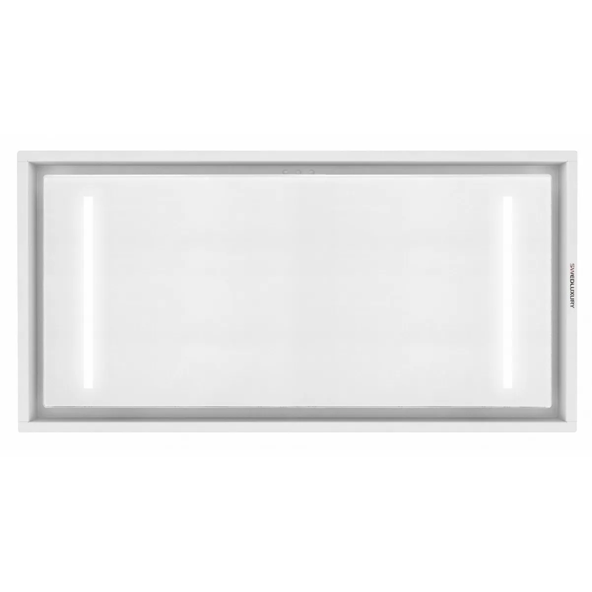 Premium line tak integrerad köksfläkt Swedluxury ALFA α vit glas