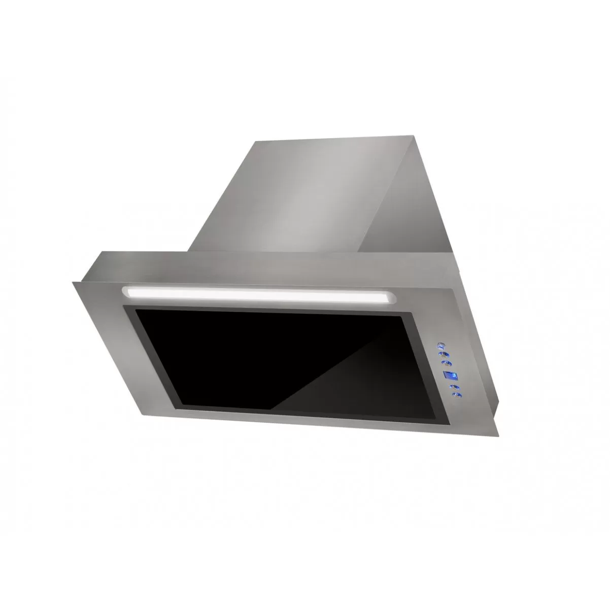 Inbyggnadsfläkt Enzo  rostfritt+ svart glas  60cm/90cm