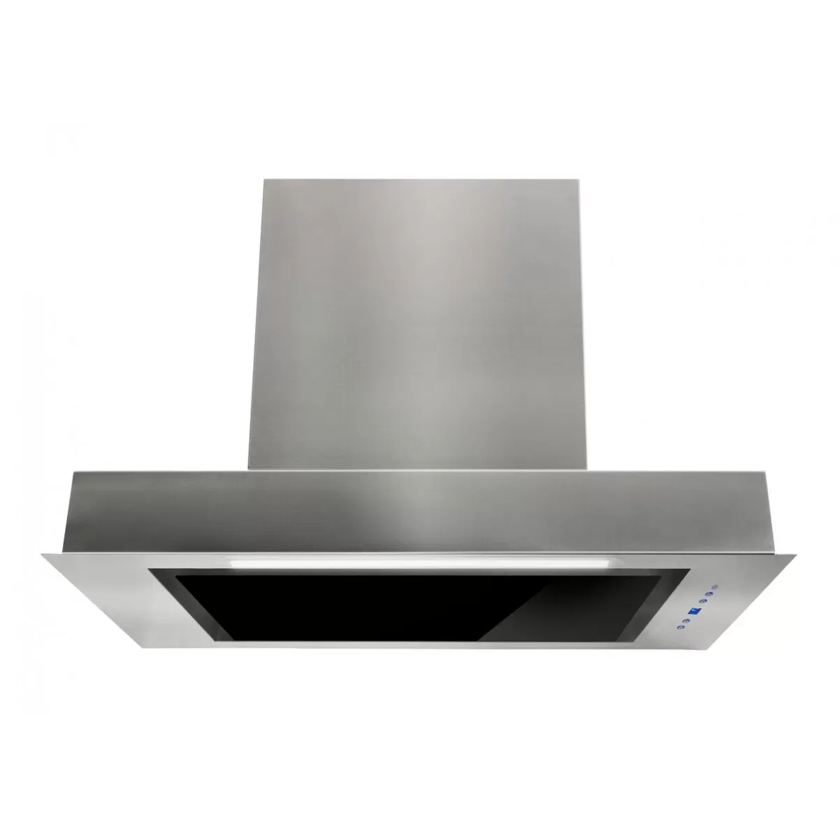 Inbyggnadsfläkt Enzo  rostfritt+ svart glas  60cm/90cm