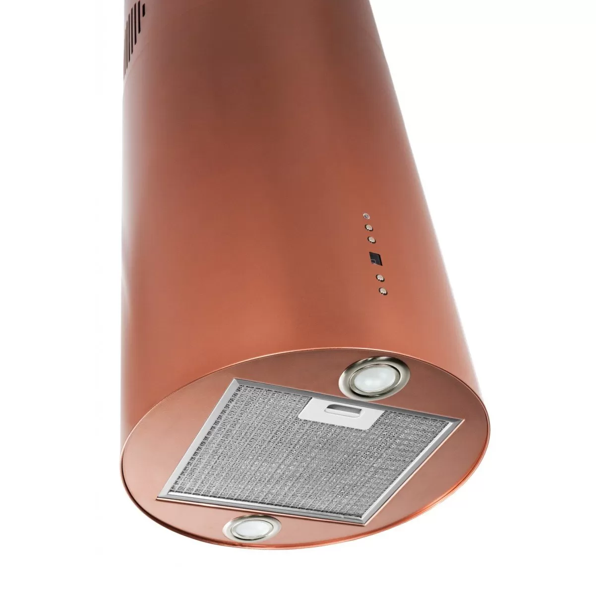 Design frihängande cylinderformad köksfläkt Explorer koppar