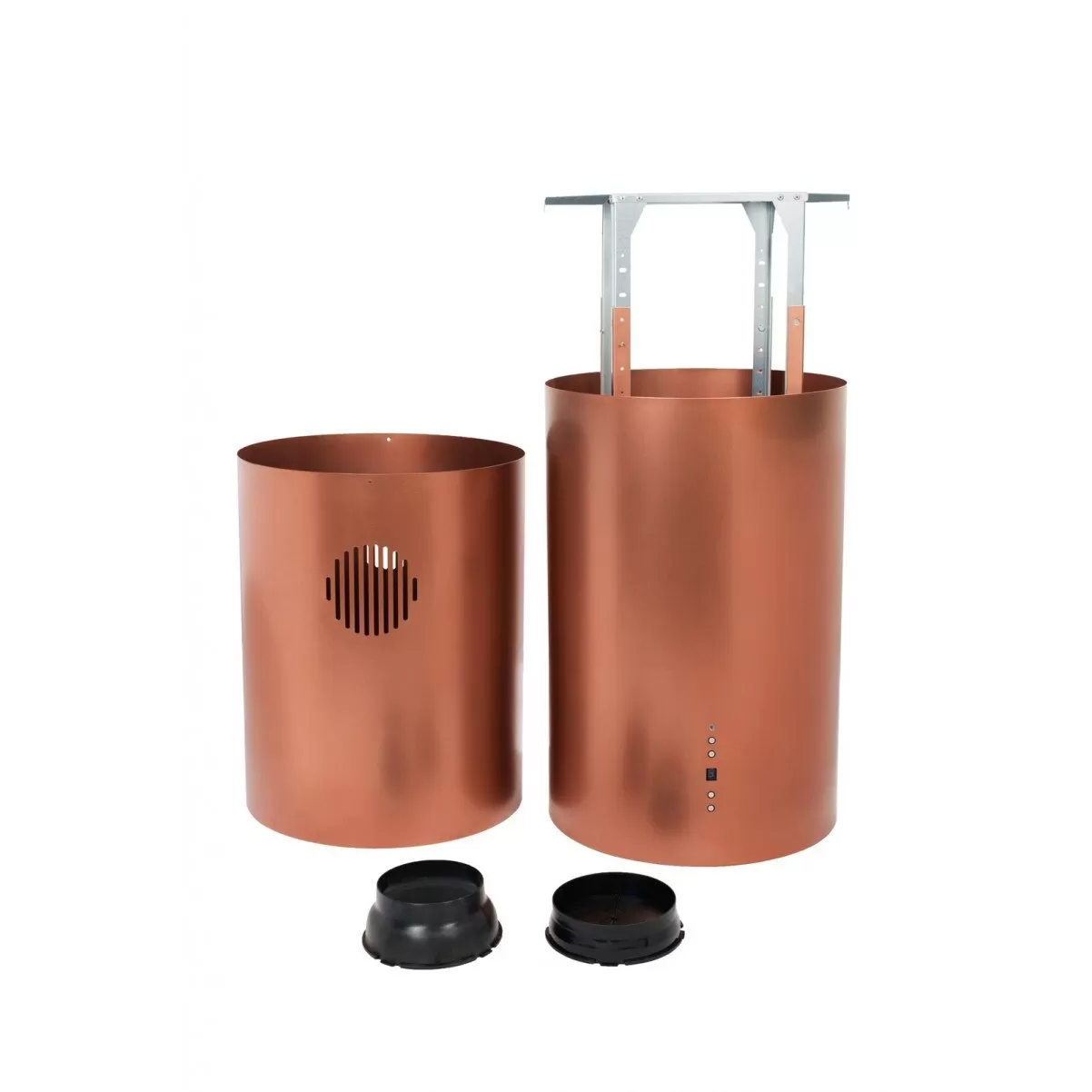 Design frihängande cylinderformad köksfläkt Explorer koppar