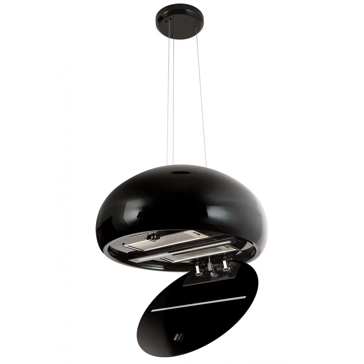 Exklusiv keramisk vajerhängd köksfläkt Impresario svart