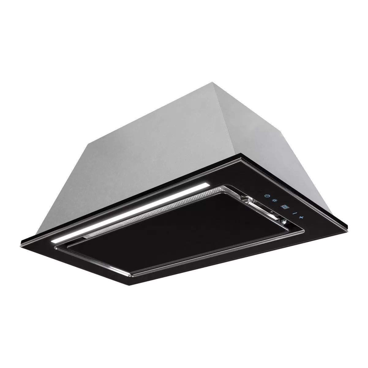 Inbyggnadsfläkt Linnea lyx| svart glas 60 cm/ 90 cm