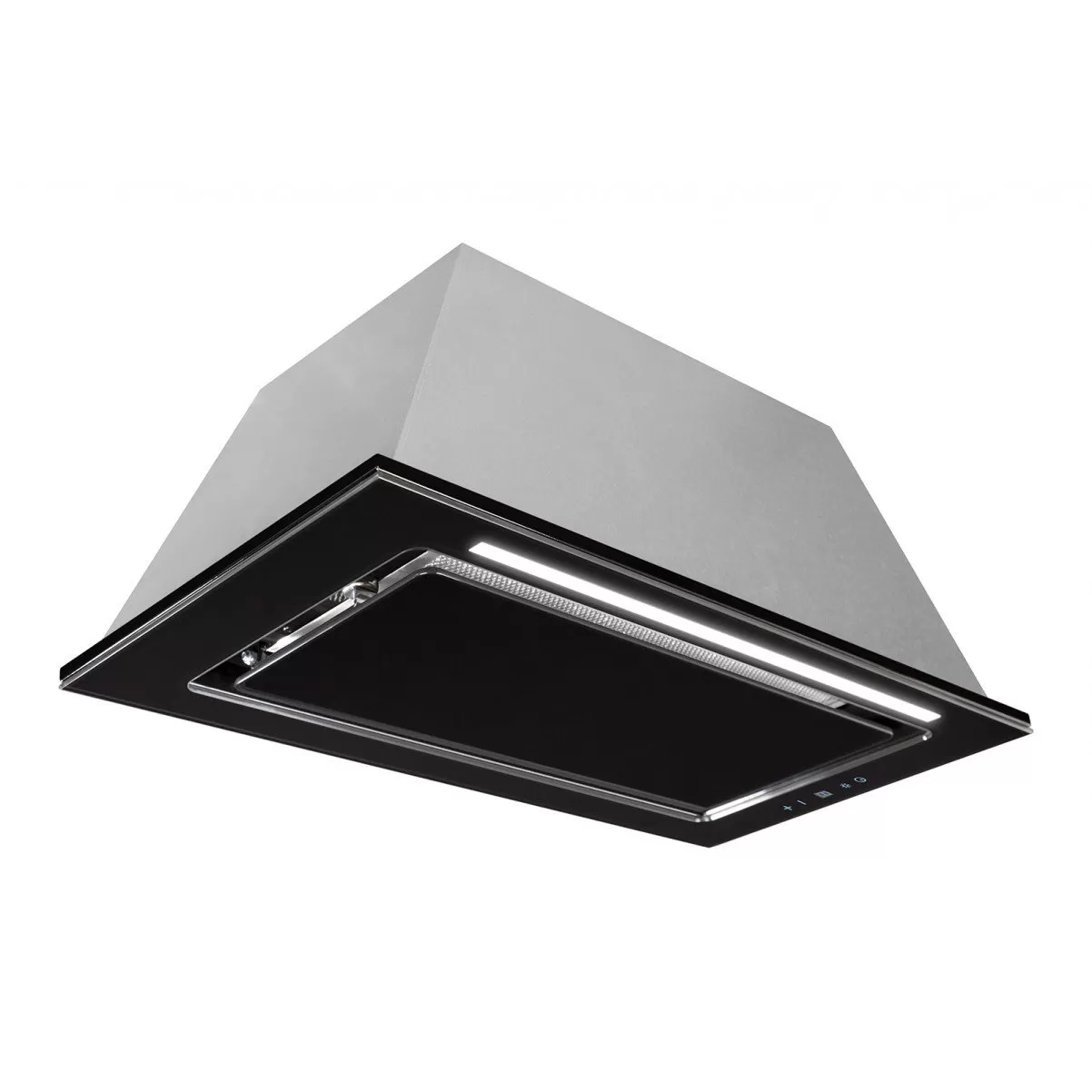 Inbyggnadsfläkt Linnea lyx| svart glas 60 cm/ 90 cm