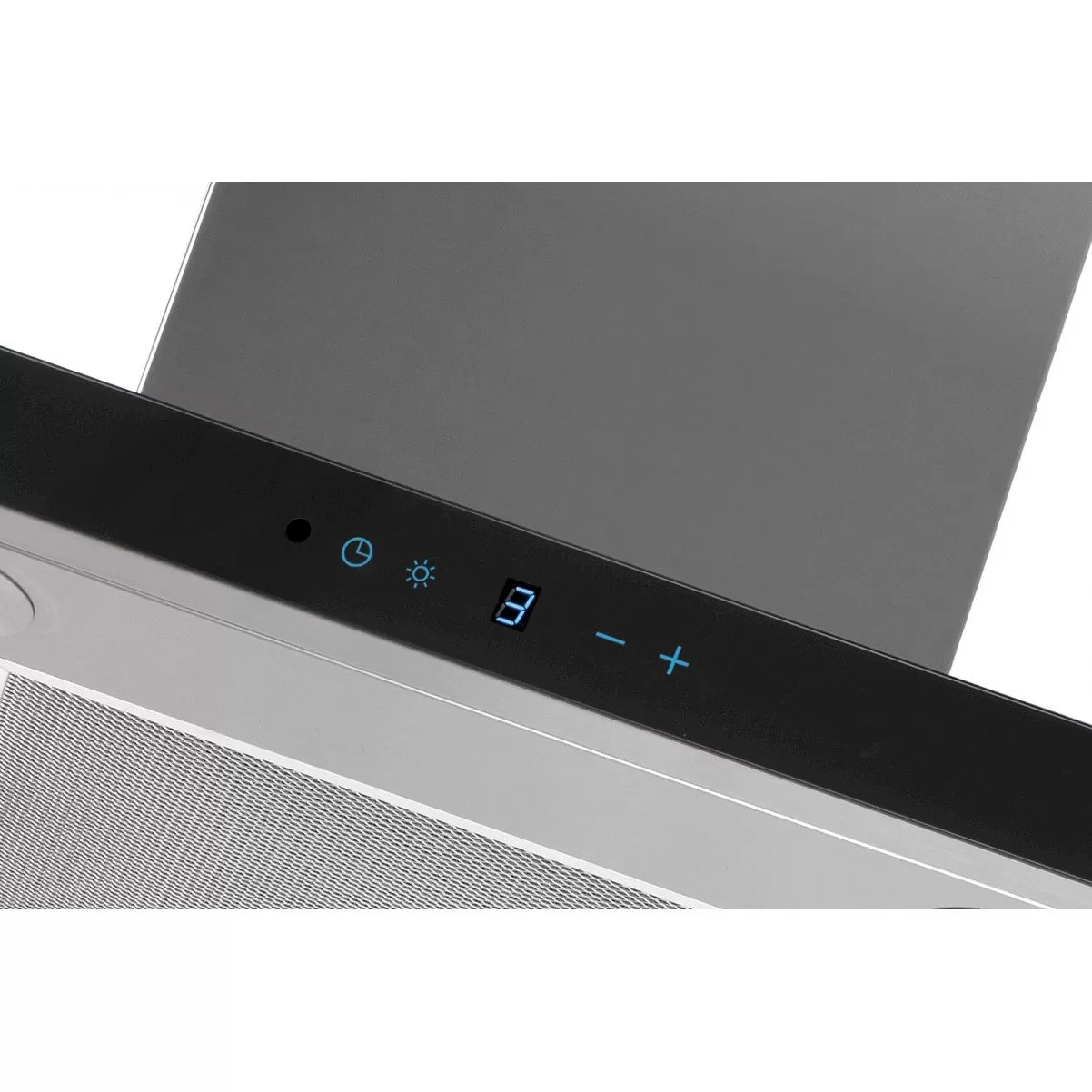 Lyx frihängande köksfläkt Pacific  60cm / 90 cm rostfritt stål+ svart glas