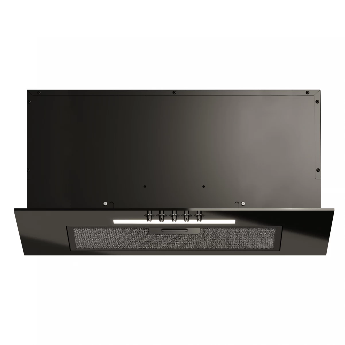 Inbyggnadsfläkt Tovre Lyx svart glas 60 cm